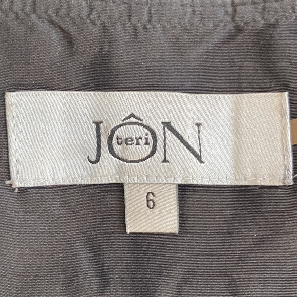 TERI JON Black Silk Taffeta Pleated Skirt with Bow & Crystals Sz 6 - Picture 8 of 9